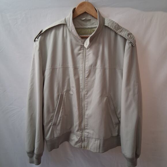Vintage London Fog Limited Edition Thermal Men Bomber Jacket Beige Size -L REG - Picture 1 of 13